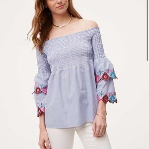 Loft fiesta off the shoulder top
